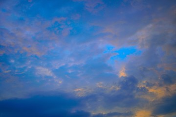 sky after sunset  with cloud and colorful