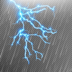 Blue Lightning and rain. EPS 10 - 134440499