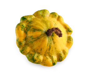 Pattypan squash isolated on white background