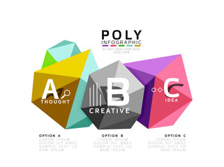 Abstract triangle low poly infographic template