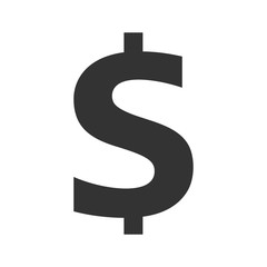 Dollar Symbol Icon on white background
