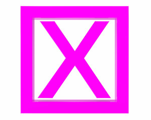 pink Incorrect mark symbol