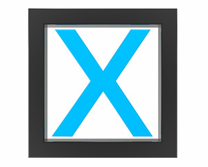 blue Incorrect mark symbol