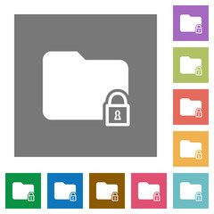Locked folder square flat icons