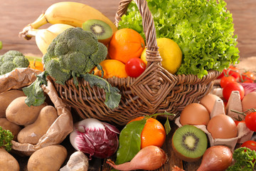 raw fruit and vegetable