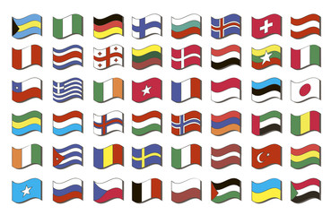 Set of world flags