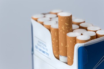 Open pack of cigarettes