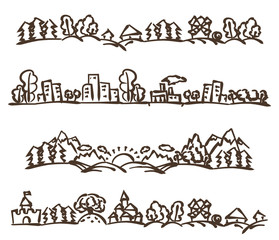 doodle landscape panoramas