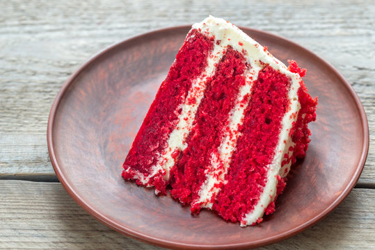 Red Velvet Cake On The Plate