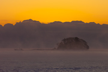 朝焼けの富山湾