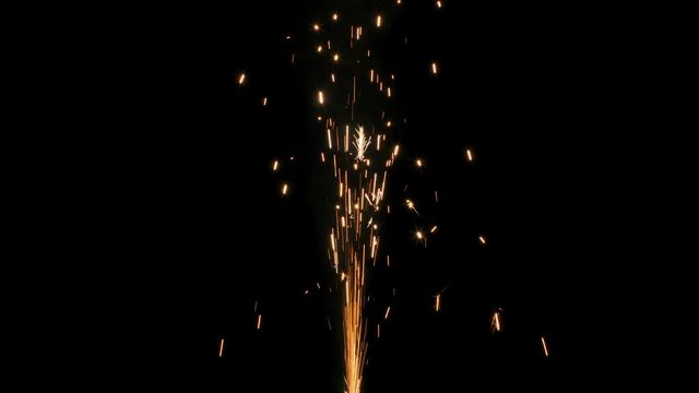 Sparkle fountain isolated on a black background with sound