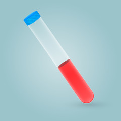 Test-tube. Blood test. Vector illustration