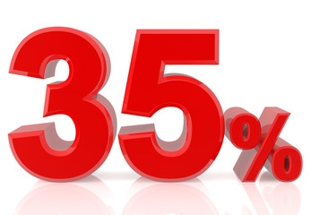 thirty five percent red 3d rendering
