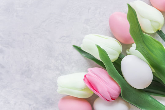 Tulips and Easter eggs