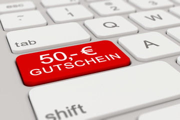 Tastatur - 50 Euro Gutschein - rot