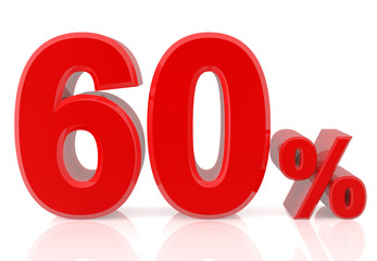 sixty percent red 3d rendering