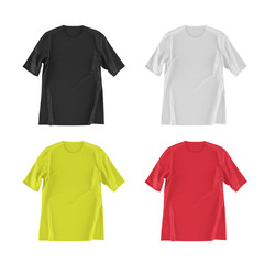 set of color T-shirt isolated on white. 3d render