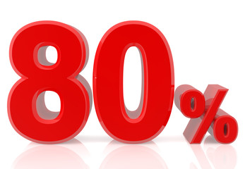 eighty percent red 3d rendering