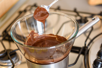 Melting Chocolate On Stove For Cooking
