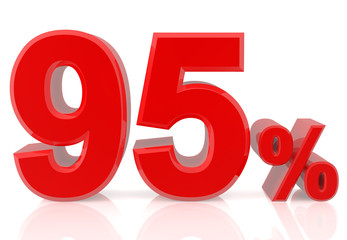 ninety five percent red 3d rendering