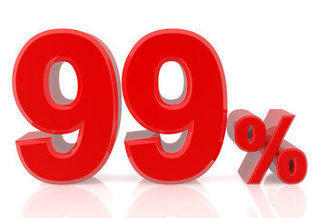 ninety nine percent red 3d rendering