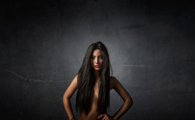 senusal portrait for girl with long hair