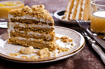 Layer cake with white cream