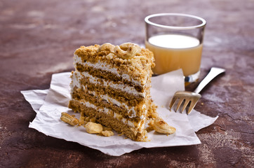Layer cake with white cream