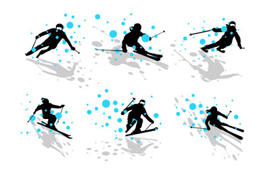 Skifahrer Silhouette
