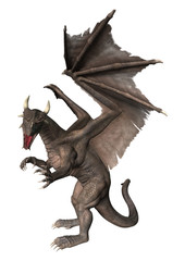 Fototapeta premium 3D Rendering Fantasy Dragon on White