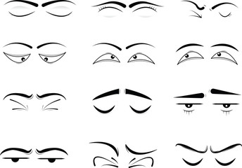 cartoon eyes in vector