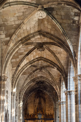 Fototapeta premium Inside view of arch dome. Barcelona cathedral