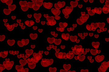 red heart on black background