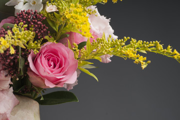 Bunch of multicolor flowers.