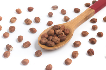 Hazelnut into a spoon