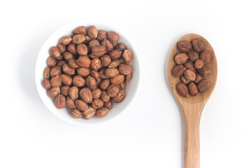 Hazelnut into a bowl