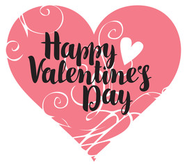 vector greeting card with inscription happy valentines day with hearts