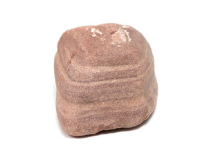Single natural stone on white background