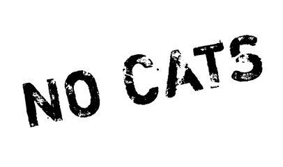 No Cats rubber stamp. Grunge design with dust scratches. Effects can be easily removed for a clean, crisp look. Color is easily changed.