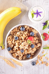 muesli with blueberry