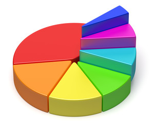 Abstract creative colorful pie chart in form of stairs