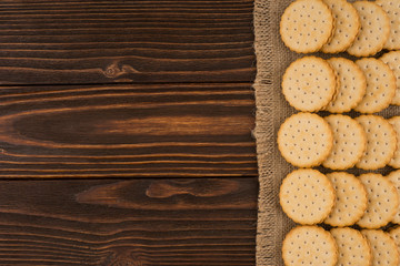 Cookies on old wooden table.
