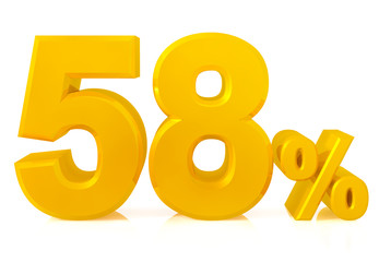fifty eight percent gold 3d rendering