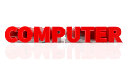 3D COMPUTER word on white background 3d rendering