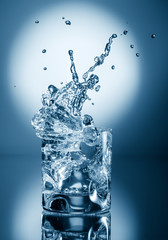 water splash in glass