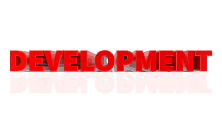 3D DEVELOPMENT word on white background 3d rendering