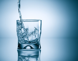 water splash in glass