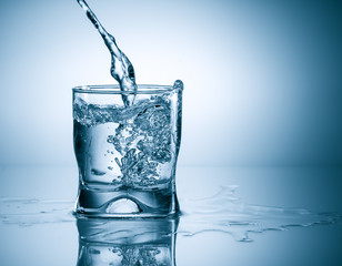 water splash in glass