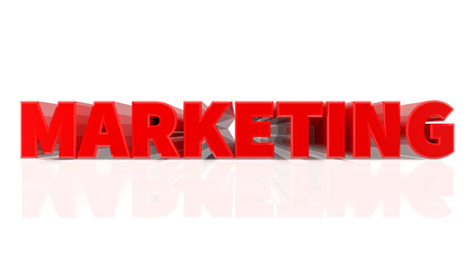 3D MARKETING word on white background 3d rendering