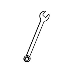 contour line monochrome with wrench vector illustration